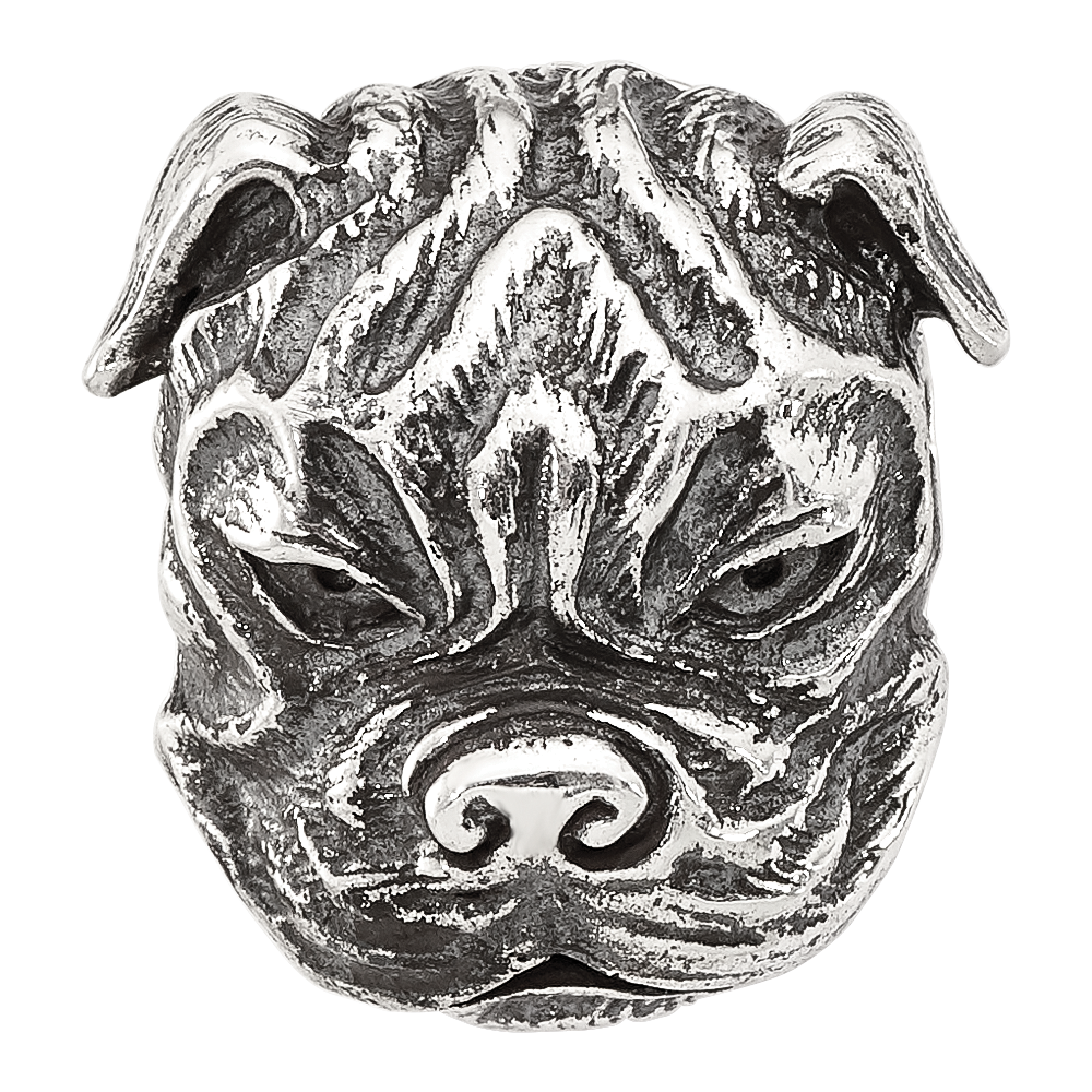 Sterling Silver Reflections Antiqued Bulldog Hinged Bead