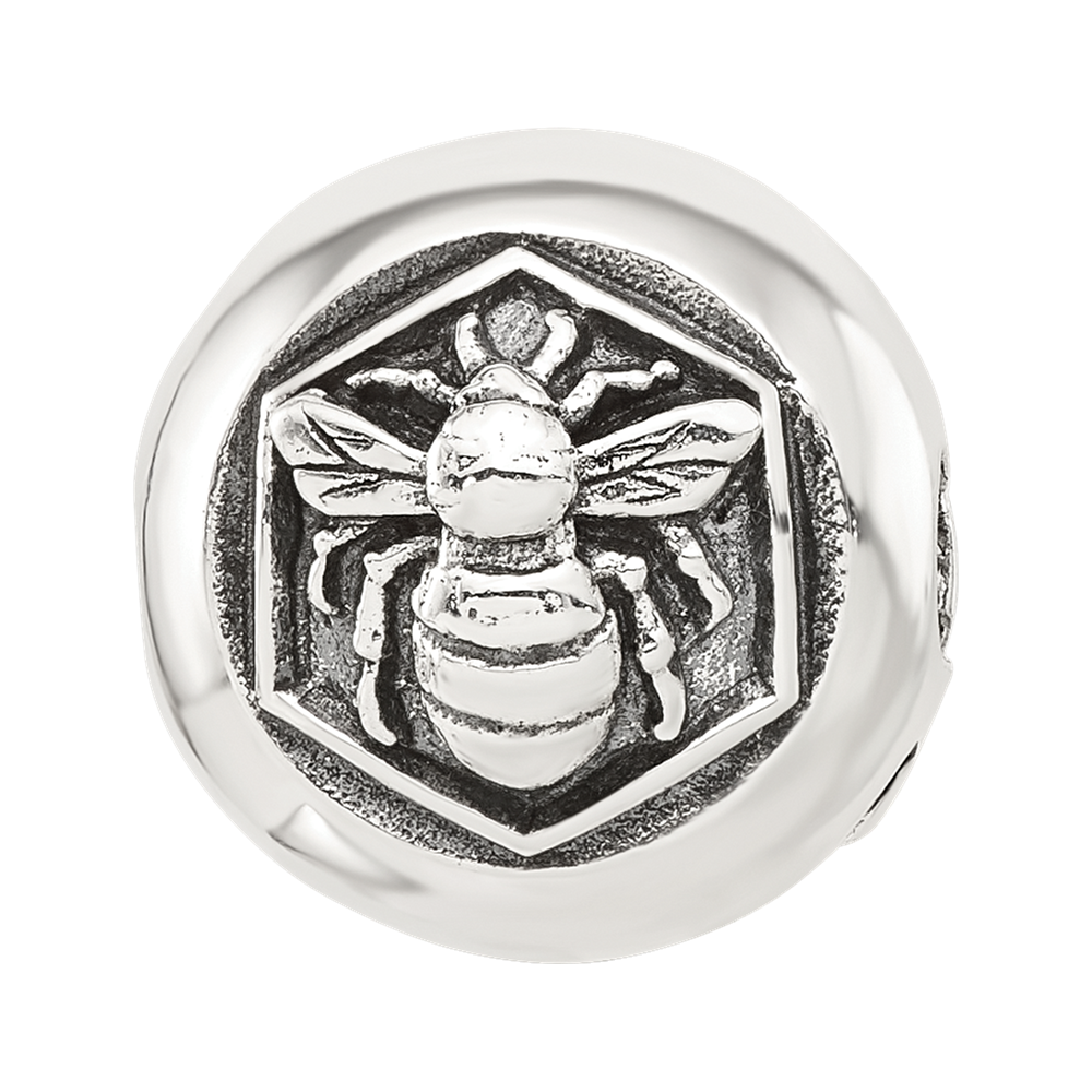 Sterling Silver Reflections Round Bee Hinged Bead