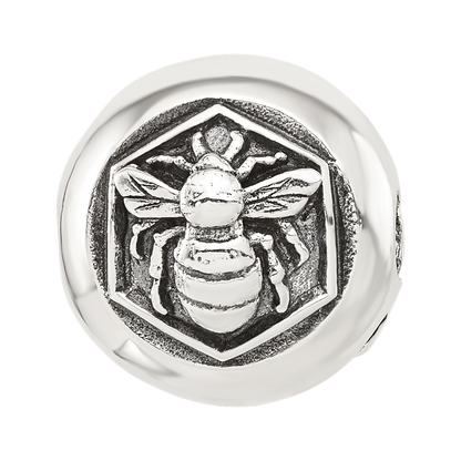 Sterling Silver Reflections Round Bee Hinged Bead