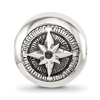 Sterling Silver Reflections Round Star Compass Hinged Bead