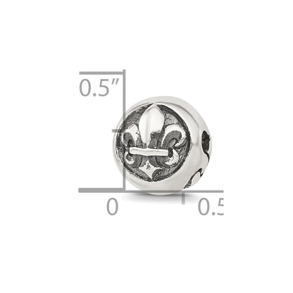 Sterling Silver Reflections Fleur-de-lis Hinged Bead