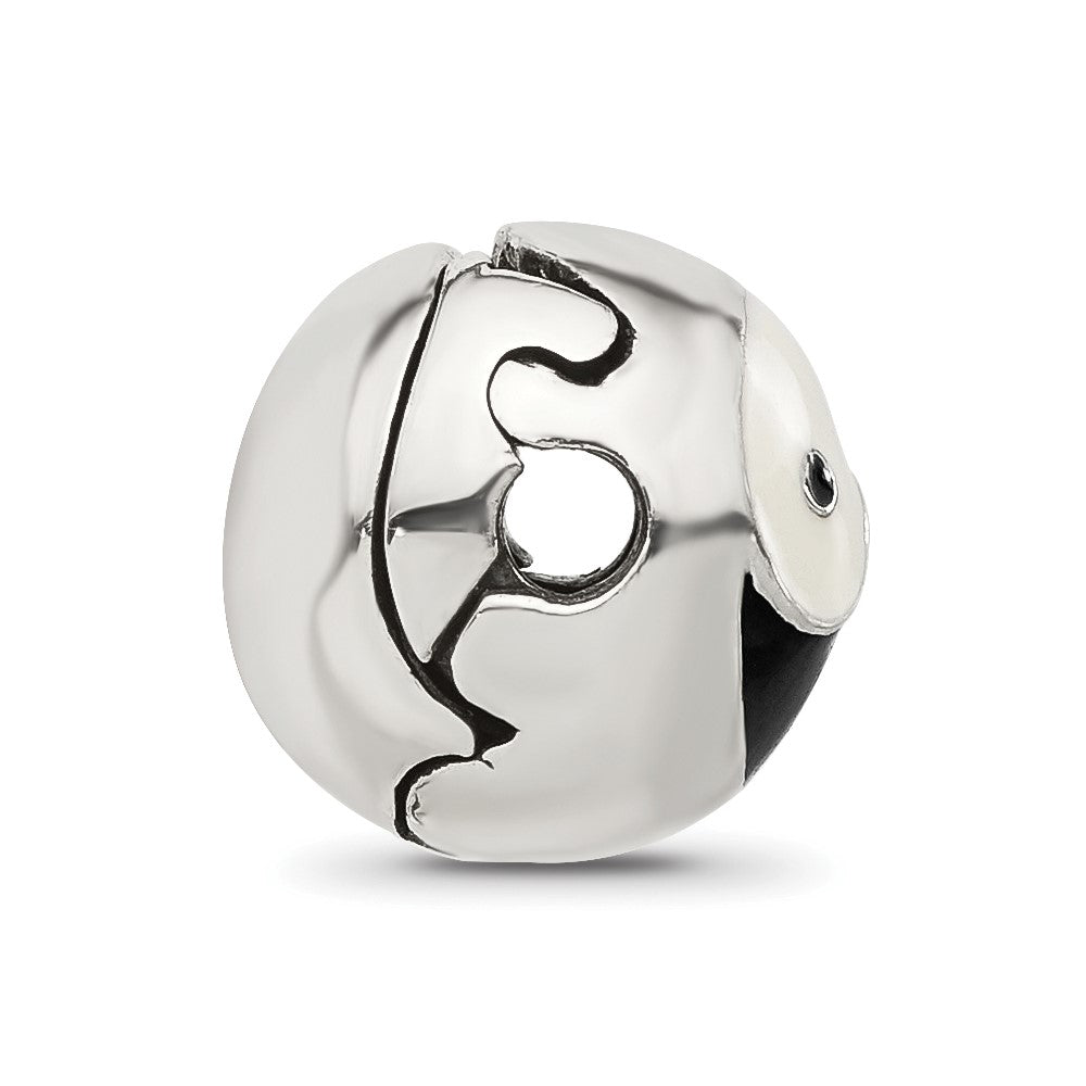 Sterling Silver Reflections Enameled Yin Yang Hinged Bead