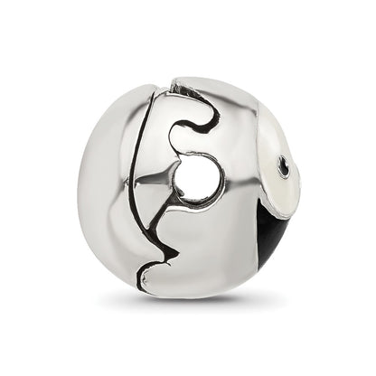 Sterling Silver Reflections Enameled Yin Yang Hinged Bead