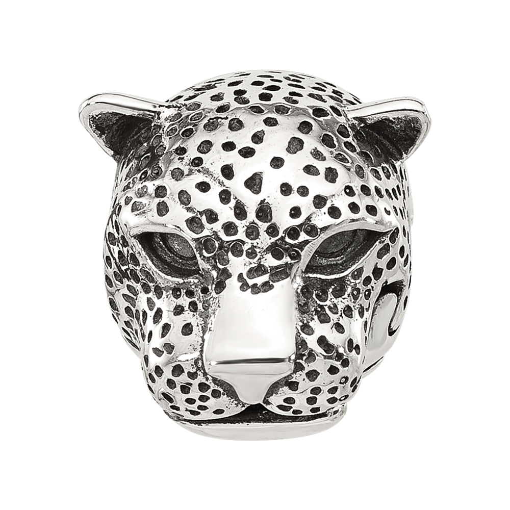 Sterling Silver Reflections Polished Jaguar Head Hinged Bead