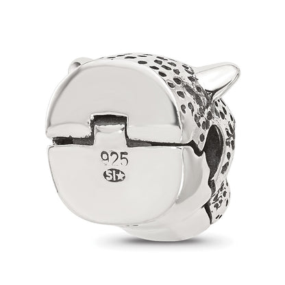Sterling Silver Reflections Polished Jaguar Head Hinged Bead