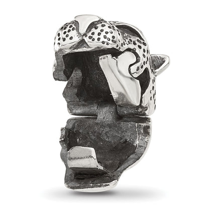 Sterling Silver Reflections Polished Jaguar Head Hinged Bead