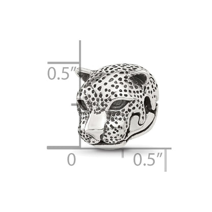 Sterling Silver Reflections Polished Jaguar Head Hinged Bead