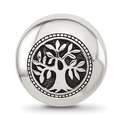 Sterling Silver Reflections Polished Circle Tree of Life Hinged Bead