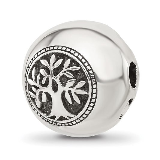Sterling Silver Reflections Polished Circle Tree of Life Hinged Bead