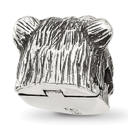 Sterling Silver Reflections Polished Bear Head Hinged Bead