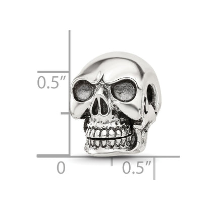 Sterling Silver Reflections Antiqued Skull Hinged Bead