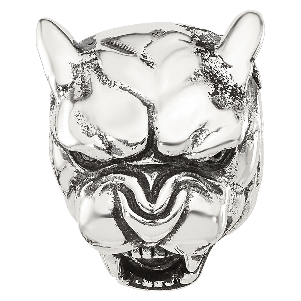 Sterling Silver Reflections Antiqued Panther Head Hinged Bead