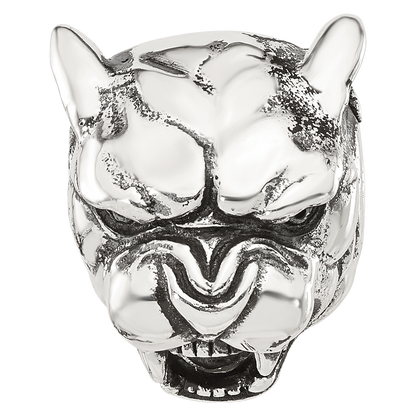 Sterling Silver Reflections Antiqued Panther Head Hinged Bead