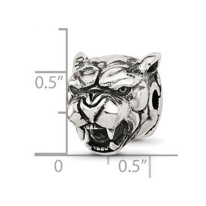 Sterling Silver Reflections Antiqued Panther Head Hinged Bead