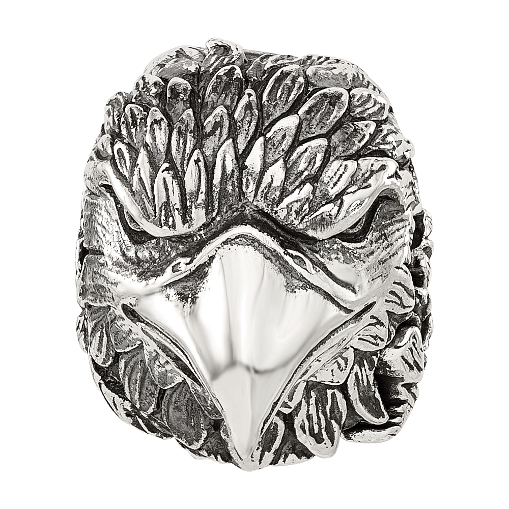 Sterling Silver Reflections Antiqued Eagle Head Hinged Bead