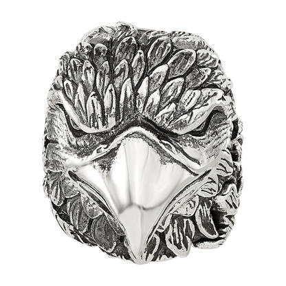 Sterling Silver Reflections Antiqued Eagle Head Hinged Bead