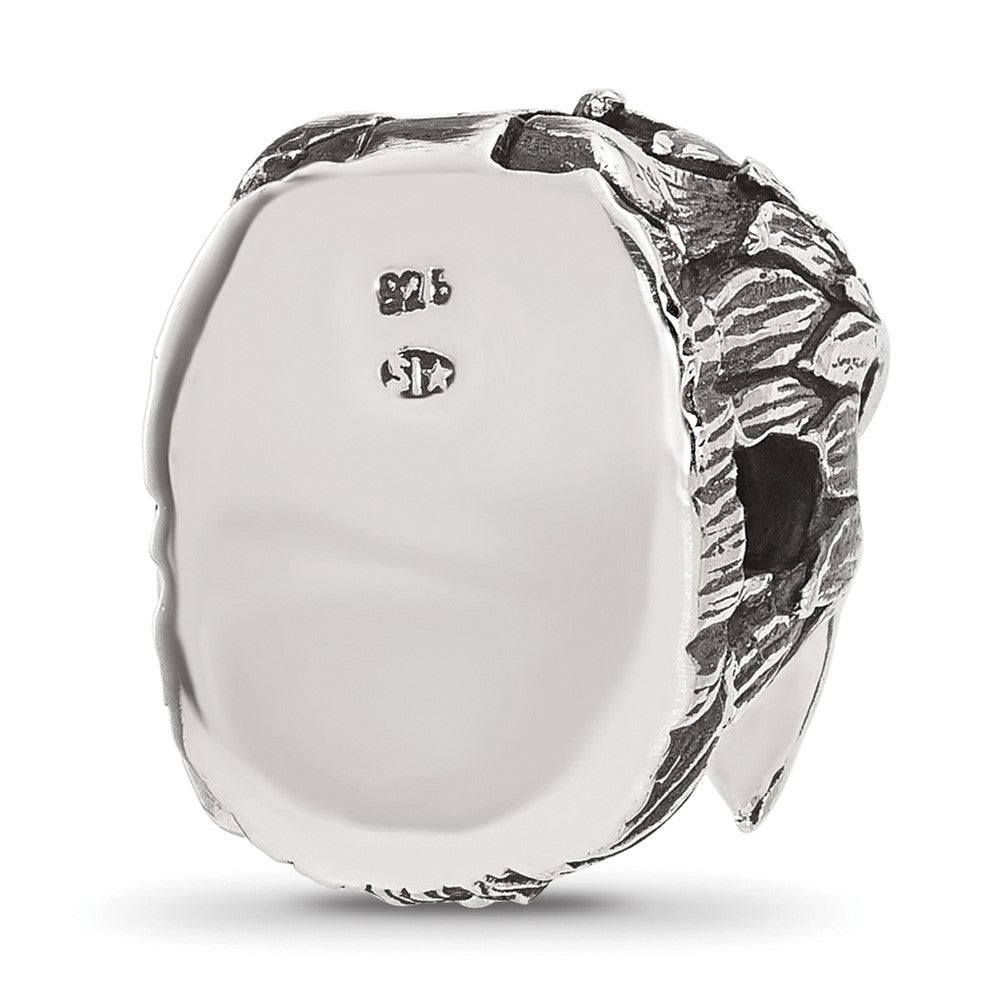 Sterling Silver Reflections Antiqued Eagle Head Hinged Bead