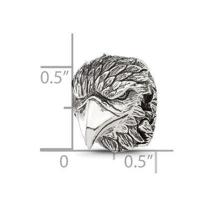 Sterling Silver Reflections Antiqued Eagle Head Hinged Bead
