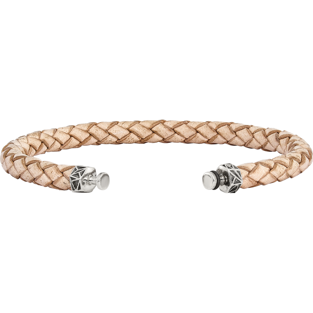 Sterling Silver Reflections 6mm Tan Gen. Leather 8.5in Bracelet/Bead not included, sold seperately