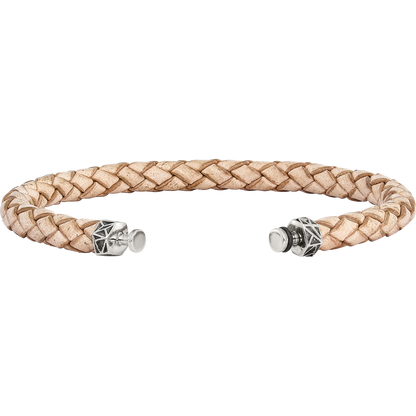 Sterling Silver Reflections 6mm Tan Gen. Leather 8.5in Bracelet/Bead not included, sold seperately