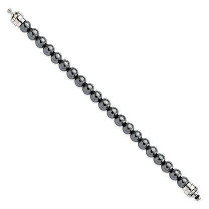Sterling Silver Reflections 10mm Hematite Beaded 8in Bracelet/Bead not included, sold seperately