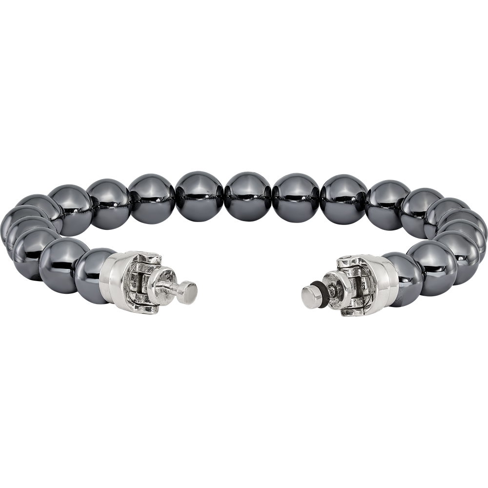 Sterling Silver Reflections 10mm Hematite Beaded 8in Bracelet/Bead not included, sold seperately