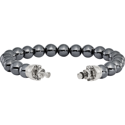 Sterling Silver Reflections 10mm Hematite Beaded 8in Bracelet/Bead not included, sold seperately