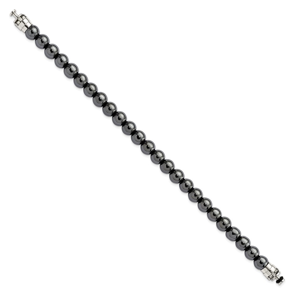 Sterling Silver Reflections 10mm Hematite Beaded 8in Bracelet/Bead not included, sold seperately