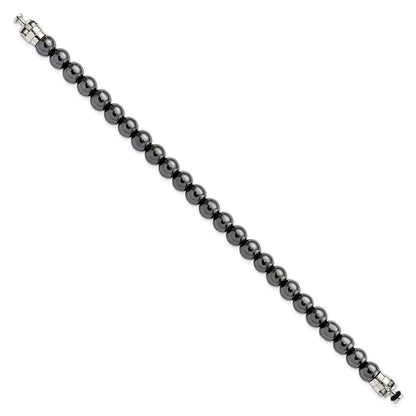 Sterling Silver Reflections 10mm Hematite Beaded 8in Bracelet/Bead not included, sold seperately