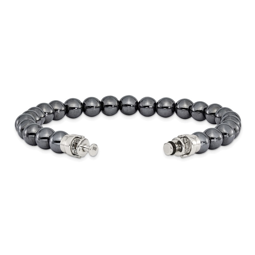 Sterling Silver Reflections 10mm Hematite Beaded 8in Bracelet/Bead not included, sold seperately