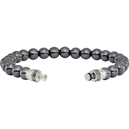 Sterling Silver Reflections 8mm Hematite Beaded 8in Bracelet/Bead not included, sold seperately