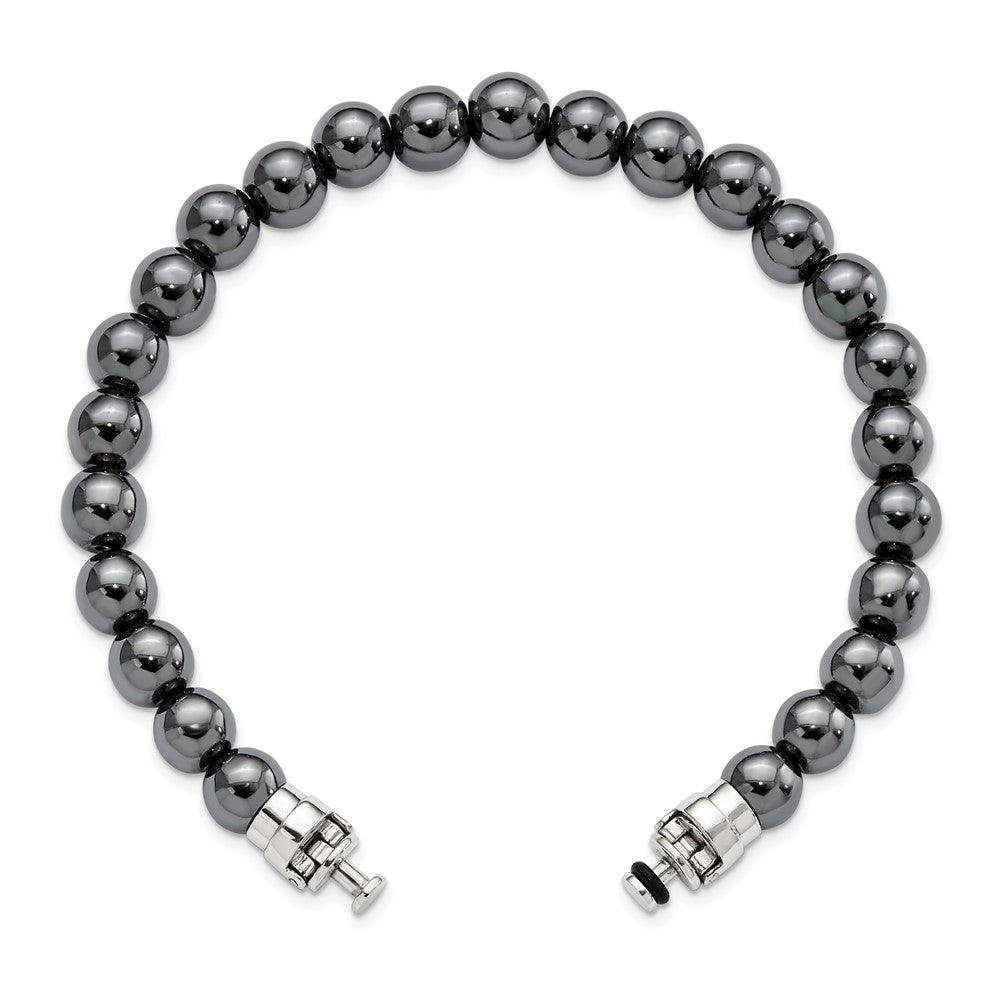 Sterling Silver Reflections 10mm Hematite Beaded 8in Bracelet/Bead not included, sold seperately