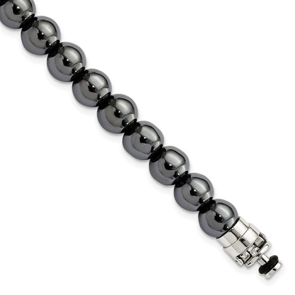 Sterling Silver Reflections 10mm Hematite Beaded 8in Bracelet/Bead not included, sold seperately