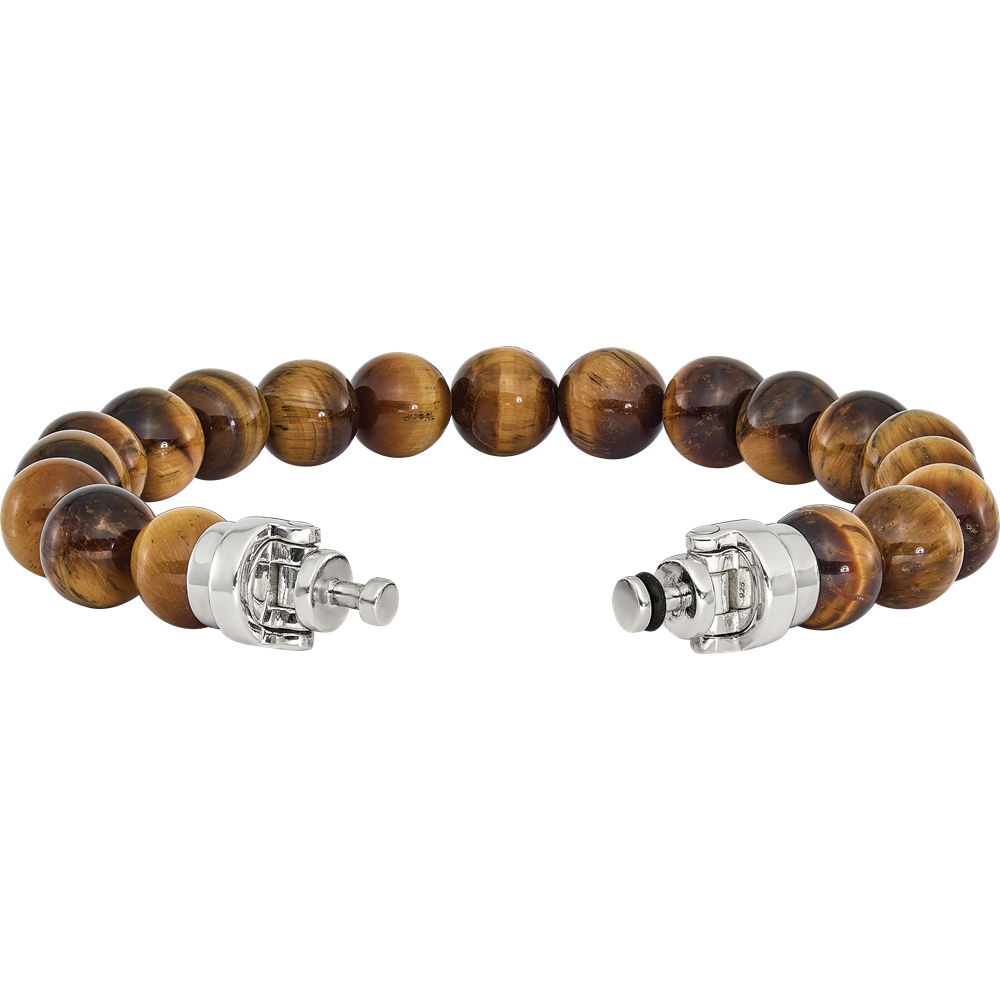 Sterling Silver Reflections 10mm Tigers Eye Beaded 8in Bracelet/Bead not included, sold seperately