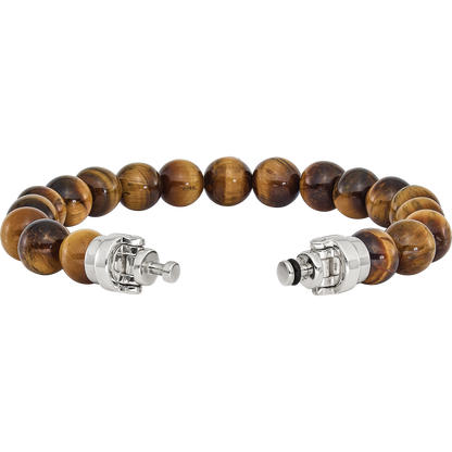 Sterling Silver Reflections 10mm Tigers Eye Beaded 8in Bracelet/Bead not included, sold seperately