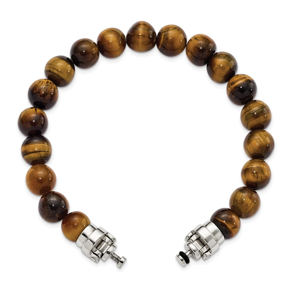 Sterling Silver Reflections 10mm Tigers Eye Beaded 8in Bracelet/Bead not included, sold seperately