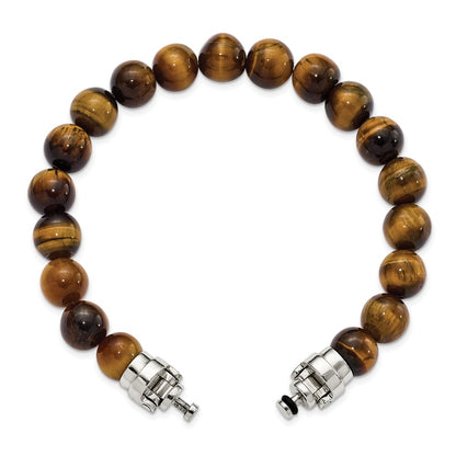 Sterling Silver Reflections 10mm Tigers Eye Beaded 8in Bracelet/Bead not included, sold seperately