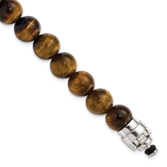 "Sterling Silver Reflections 10mm Tigers Eye Beaded 8.5in Bracelet/Bead not included, sold seperately"