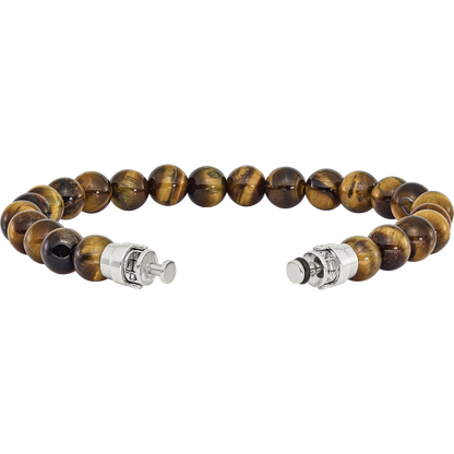 Sterling Silver Reflections 8mm Tigers Eye Beaded 8.5in Bracelet/Bead not included, sold seperately