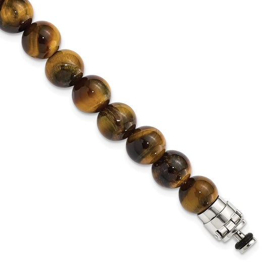"Sterling Silver Reflections 8mm Tigers Eye Beaded 8.5in Bracelet/Bead not included, sold seperately"