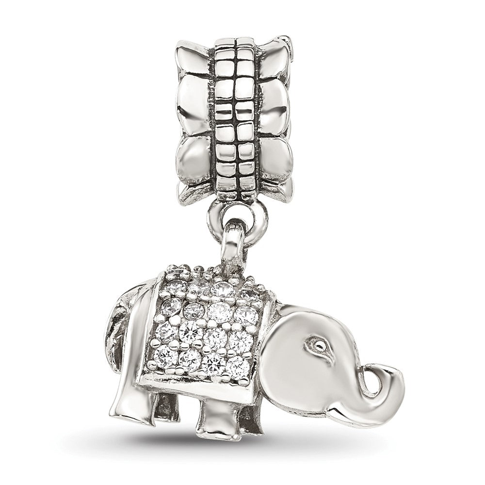 Sterling Silver Reflections CZ Elephant Dangle Bead