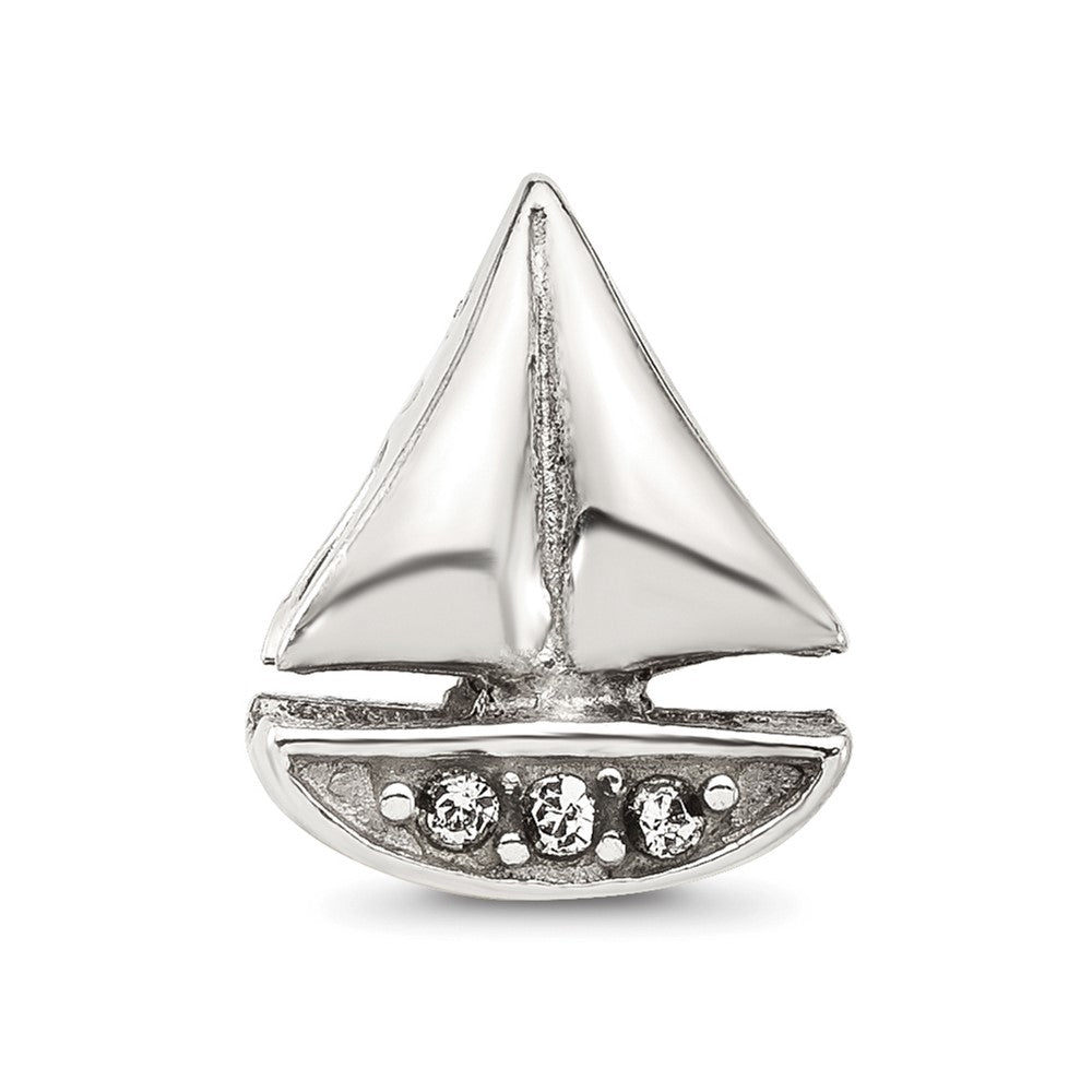 Sterling Silver Reflections Crystal Sailboat Bead