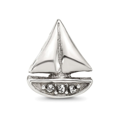 Sterling Silver Reflections Crystal Sailboat Bead