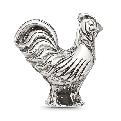Sterling Silver Reflections Polished Rooster Bead