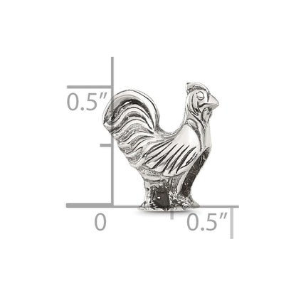 Sterling Silver Reflections Polished Rooster Bead