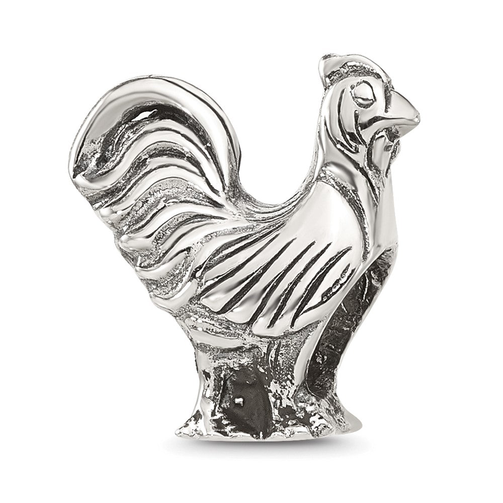 Sterling Silver Reflections Polished Rooster Bead