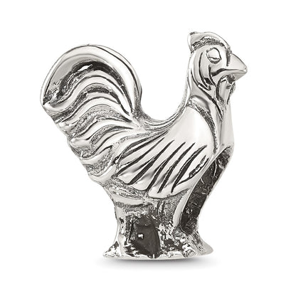 Sterling Silver Reflections Polished Rooster Bead