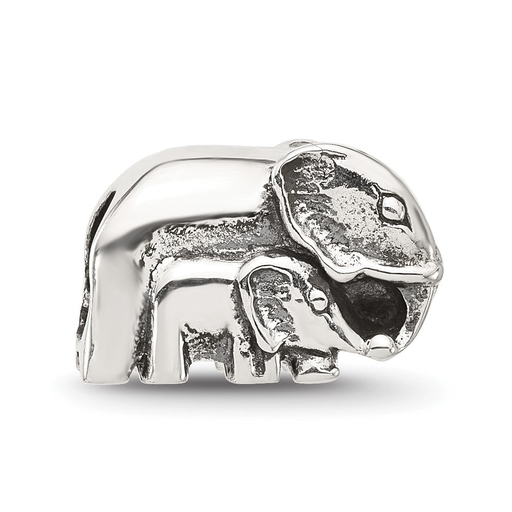 Sterling Silver Reflections Mommy and Baby Elephant Bead
