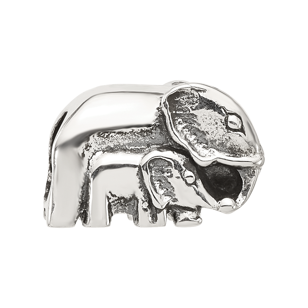 Sterling Silver Reflections Mommy and Baby Elephant Bead