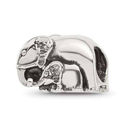 Sterling Silver Reflections Mommy and Baby Elephant Bead